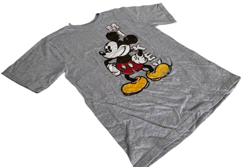 Disney Youth Classic Mickey Mouse Graphic Gray Short Sleeve Shirt Size Medium