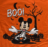Disney Youth Mickey Mouse Halloween Boo! Orange Short Sleeve Shirt Size Medium