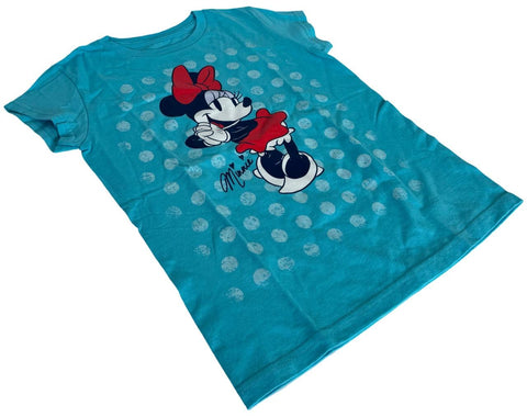 Disney Youth Minnie Mouse Graphic Blue Short Sleeve Shirt Size Medium