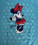 Disney Youth Minnie Mouse Graphic Blue Short Sleeve Shirt Size Medium