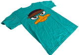 Disney Youth Disneyland Perry The Platypus Face Graphic Teal Shirt Size Medium