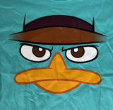 Disney Youth Disneyland Perry The Platypus Face Graphic Teal Shirt Size Medium