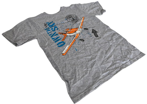 Disney Youth Planes Dusty Own The Sky Graphic Gray Short Sleeve Shirt Size M