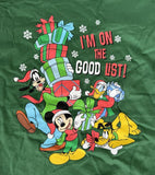 Disney Youth Mickey & Friends I'm On The Good List! Green Shirt Size Medium