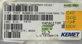 Reel of 3490 Kemet C1206C104K1RACTU Multilayer Ceramic Capacitor 0.1 µF 100V