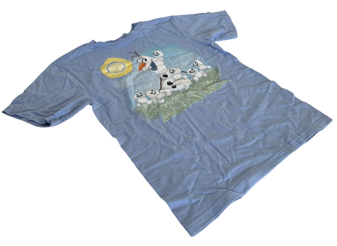 Disney Boys Frozen Olaf We Love Summer Graphic Blue Shirt Size Medium