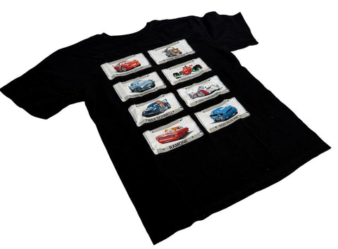 Disney Boys Cars 2 Lightning McQueen & Friends Graphic Black Shirt Size Medium