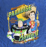 Disney Boys Toy Story Welcome To Paradise Graphic Blue Shirt Size Medium