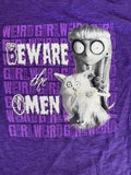 Pimatee Girls Frankenweenie Weird Girl Beware The Omen Purple Shirt Size Medium