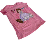 Disney Girls Princess Sofia Graphic Pink Short Sleeve Shirt Size Medium