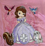 Disney Girls Princess Sofia Graphic Pink Short Sleeve Shirt Size Medium