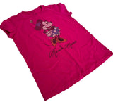 Disney Girls Classic Minnie Mouse Graphic Pink Short Sleeve Shirt Size Medium