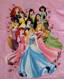 Disney Girls Princesses Graphic Pink Short Sleeve Shirt Size Small