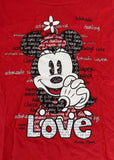 Disney Girls Minnie Mouse Love Graphic Red Short Sleeve Shirt Size Medium