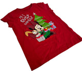 Disney Girls Minnie Mouse All I Ever Wanted Christmas Red Shirt Size Medium