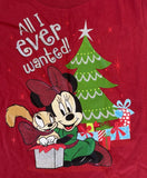 Disney Girls Minnie Mouse All I Ever Wanted Christmas Red Shirt Size Medium