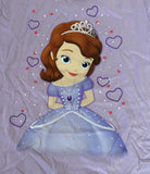 Disney Girls Princess Sofia The First Graphic Purple Short Sleeve Shirt Size M