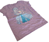 Disney Girls Frozen Elsa Let It Go Graphic Purple Short Sleeve Shirt Size Medium
