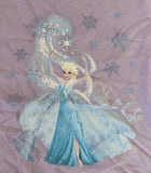 Disney Girls Frozen Elsa Let It Go Graphic Purple Short Sleeve Shirt Size Medium