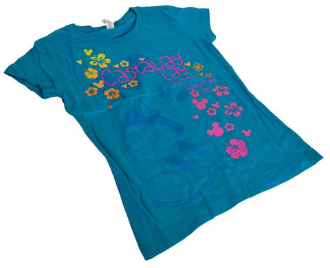 Alstyle Girls Mickey Castaway Cay Bahamas Disney Cruise Line Blue Shirt Size M