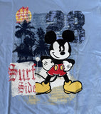 Disney Boys Mickey Mouse Surf Side Graphic Blue Short Sleeve Shirt Size Medium