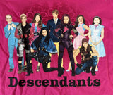 Disney Girls Descendants Cast Graphic Pink Short Sleeve Shirt Size Medium