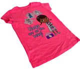 Disney Girls Doc McStuffins Hugs Are On The Way Graphic Pink Shirt Size Medium