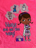 Disney Girls Doc McStuffins Hugs Are On The Way Graphic Pink Shirt Size Medium