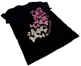 Disney Girls Minnie Mouse Bows Graphic Black Short Sleeve Shirt Size Medium