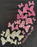 Disney Girls Minnie Mouse Bows Graphic Black Short Sleeve Shirt Size Medium
