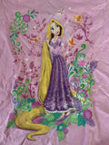 Disney Girls Rapunzel Flowers Graphic Pink Short Sleeve Shirt Size Small