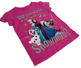Disney Girls Frozen Do You Want To Build A Snowman Pink Shirt Size Small