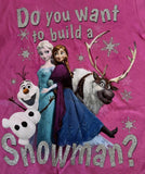 Disney Girls Frozen Do You Want To Build A Snowman Pink Shirt Size Small