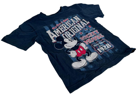 Disney Boys Mickey Mouse The One & Only American Original Blue Shirt Size XXS