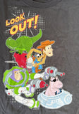Disney Boys Toy Story Look Out! Graphic Gray Short Sleeve Shirt Size Medium