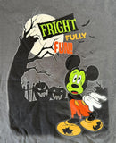Disney Boys Mickey Mouse Halloween Fright Fully Fun Gray Shirt Size Medium