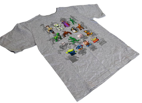Disney Boys Toy Story Character Graphic Gray Short Sleeve Shirt Size Medium