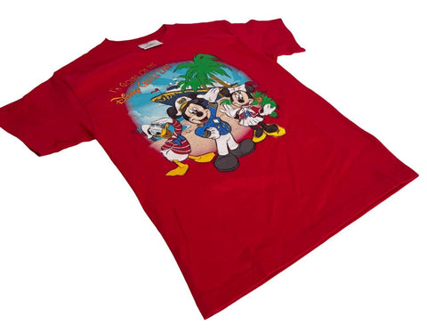 Hanes Boys I'm Going On The Disney Cruise Line Mickey Mouse Red Shirt Size M