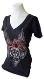 Next Level Women's Kid Rock Rebel Soul Skull Graphic Black Shirt Size Large