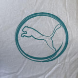 Next Level Women's Puma Big Cat Logo White Short Sleeve Shirt Size Medium