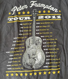 Anvil Men's Peter Frampton Tour 2011 Black Short Sleeve Shirt Size Large