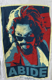Anvil Men's The Big Lebowski Abide Graphic White Short Sleeve Shirt Size Large