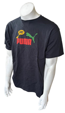 Anvil Men's Puma Big Cat Bird Grrr Graphic Black Short Sleeve Shirt Size Large