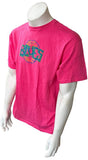 Anvil Men's S.C. Blues Soccer Puma Graphic Pink Short Sleeve Shirt Size Large