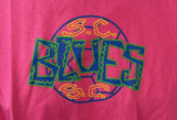 Anvil Men's S.C. Blues Soccer Puma Graphic Pink Short Sleeve Shirt Size Large