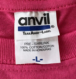 Anvil Men's S.C. Blues Soccer Puma Graphic Pink Short Sleeve Shirt Size Large