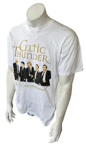 Anvil Men's Celtic Thunder It's Entertainment Tour 2010 White Shirt Size Large