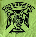 Four Horsemen NYC Men's Graphic Green Short Sleeve Shirt Size Large