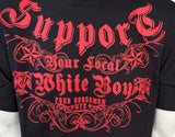 Four Horsemen NYC Men's Support Your Local White Boy Black Shirt Size Large