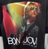 Hanes Men's Bon Jovi Because We Can Tour 2013 Black Short Sleeve Shirt Size 2XL